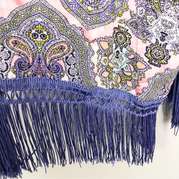 VICTORIA’S SECRET | Fringe Paisley Kimono Beach Swim Cover Up Women’s Size XS/S - Picture 6 of 9